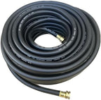 100 ft x 5/8" Hybrid Garden Hose Black Rubber Water Hose Female 3/4" Brass Fits - Image 2