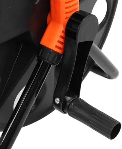 Diyeeni Garden Hose Reel, Freestanding Retractable 164ft Heavy Duty Metal Water Hose Reel Holder for Outside, Rustproof Iron & ABS Patio Water Organizer for Garden Lawn Yard - Image 7