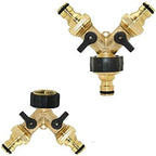 Plumbing Fittings Ball Valve Hose Connector Brass Female 3/4" 2 Way Tap Water Splitter 5/8" Garden Y Quick Irrigation Pipe Adapter 1pcs(A) - Image 2