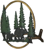 Zeckos Garden Hose Holder Black Bears in Forest 11 Inch Cast Iron - Image 2