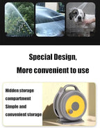 Retractable Garden Hose Reel with 9 Function Nozzle, Lockable Hose Storage Rack, 15m - Image 2