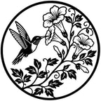 Hummingbird Flowers Wings Petals Metal Wall Art as Home Decor Accent Bold by Unknown