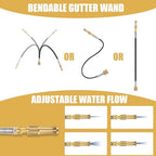 12FT (20ft Reach) Telescopic Gutter Cleaning Tools from The Ground, Rain Gutter Cleaners Tool with Hose Copper Attachment, Long Reach Gutters Cleaner Wand with Extension Pole - Image 3