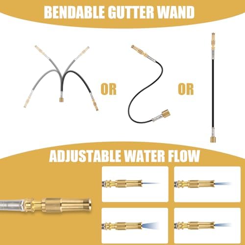 12FT (20ft Reach) Telescopic Gutter Cleaning Tools from The Ground, Rain Gutter Cleaners Tool with Hose Copper Attachment, Long Reach Gutters Cleaner Wand with Extension Pole - Image 3
