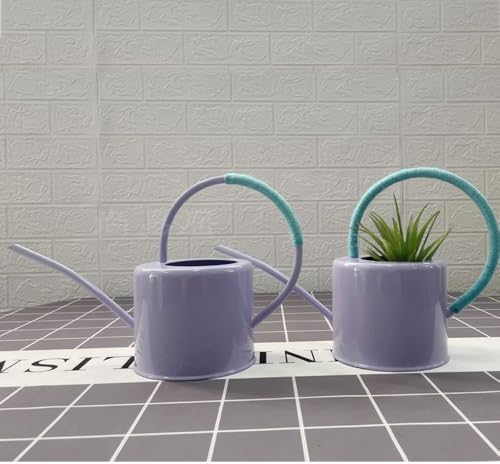 Metal Watering Can,Retro Style Gorgeous Long Spout/Iron Watering Can Gardening Tool 1.7 L (Purple) - Image 3