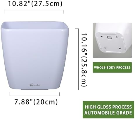 Dexceder 11x10 Self Watering Planter (White High Gloss) - Image 3