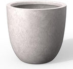 Kante Large Round Bowl CON Gray Concrete Planter 18" Dia, Outdoor by Unknown