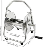 Hose Reel, Galvanized Steel, Silver - Image 2