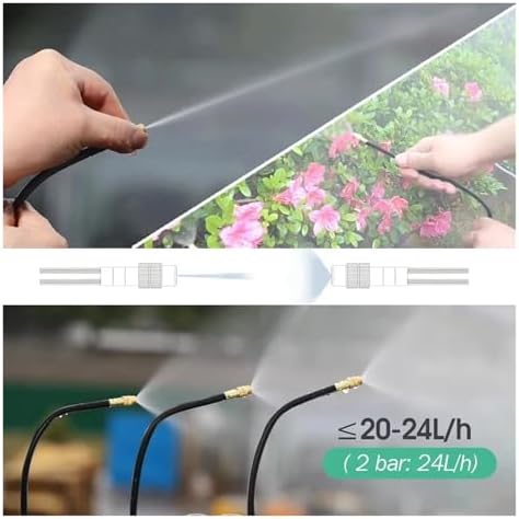 Irrigation System forgarden 20/30/50cm Garden 360° Free-Bend Brass Misting Nozzle for 6/8/10/12mm PE Hose Adjustable Atomization Sprayer Garden Sprinkler(20cm Nozzle for 8mm) - Image 6