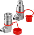 90° Elbow Flat Face Hydraulic Coupler, 1/2" Body Size x 1/2" JIC by Metlead