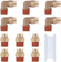 3/8" DOT Quick Push to Connect Fittings Brass Straight and 90 Degree Elbows, 3/8" OD x 3/8" NPT Thread DOT Air Brake Line Fittings for Truck Trailers or Industry Air System 13 Pcs by Taiidaues