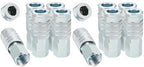 1/2” I/M Industrial Type Air Coupler with 1/2” FNPT, Steel High Flow 5PCS Air Tool Fittings (Pack of 2) by HOOTSUM