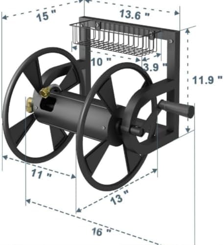 Outdoor Garden Hose Reel Water Pipe Rack Winding Device Wall Mounted Installation - Image 4