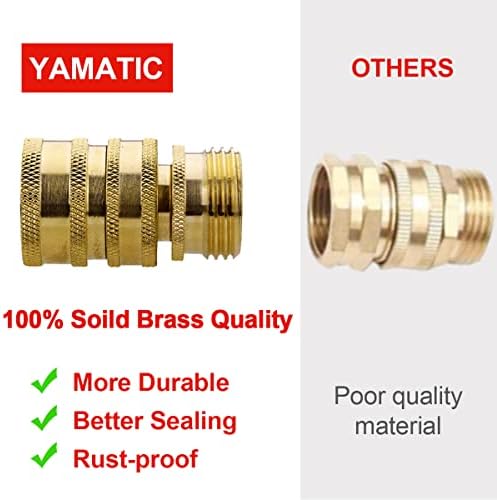 YAMATIC Brass Garden Hose Quick Connect Fittings, 3/4" Thread (6 PACK) - Image 5