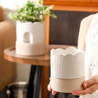 Nihow Ceramic Self Watering Pots for Indoor Plants, 4.5+6 Inch,Beige Set 2 - Image 6