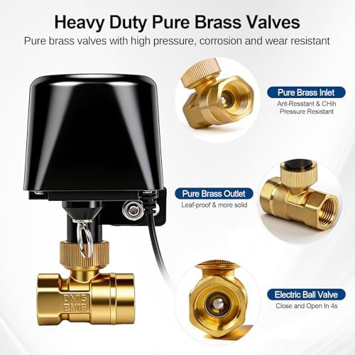 WIFI & Bluetooth Smart Water Valve, DN15 Ball Brass Valve, WIFI Control Water Shutoff Valves Compatible With Alexa, Google and Application Program iOS/Android, Only 2.4GHZ WiFi(1/2") - Image 3