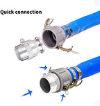2" x 100ft PVC Lay Flat Discharge Hose With Aluminum Camlock C & E Fittings, Cam Lock Fitting Type F included, Heavy Duty Reinforced Pump Backwash Hose Assembly - Image 5