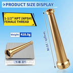 Brass Fire Hose Nozzle, 1.5'' NPT(NPSH) Straight Stream Fire Hydrant Nozzle - Image 3