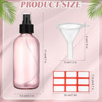 Norme 12 Pcs 8 oz Glass Spray Bottles, Funnels and Labels, Pink, Stylish - Image 2