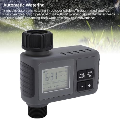 Automatic Irrigation Timer, LCD Display Watering Timer Drip Irrigation Controller System Watering Controller for 3/4-1/2 Inch Faucet Outdoor Garden Courtyard - Image 3
