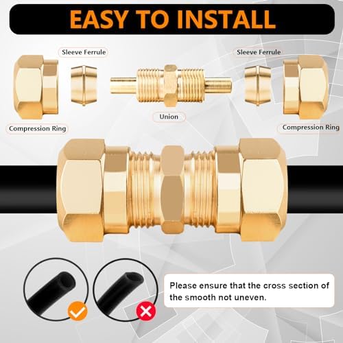 251Pcs DOT Air Line Fittings Push Lock Air Fittings & Brass Air Nylon Tube Compression Fittings Kits,1/4" 1/8" 3/8" 1/2" NPT Push To Connect Fittings Quick Connect Air Hose Fittings Assortment - Image 4