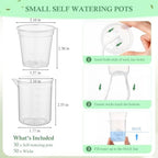 30 Pcak 2.2'' Small Self Watering Planters for Indoor Plants Mini Clear Pots with Water Level Indicator Plastic Automatic-Watering Pot with Drainage Holes for Semi-hydroponic African Violet - Image 3