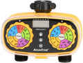 AQUASTAR Two-Zone Hose Watering Timer (Yellow), Automatic Irrigation for Lawn, Garden, Yard, Two Outlets by EDEN