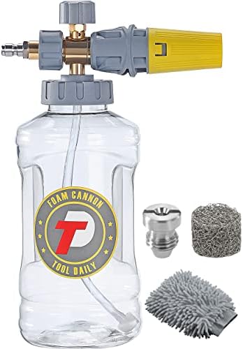 Tool Daily Foam Cannon for Pressure Washer, Adjustable Foam Blaster, 1.5 L by ToolDaily