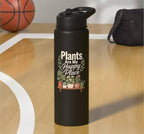 Plants Are My Happy Place Plant Mom Lover Watercolor Gift Stainless Steel Insulated Water Bottle - Image 7