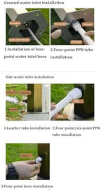 Outdoor 304 Stainless Steel Cylindrical Vertical Garden Water Column, Decorative Yard Hydrant Water Feature Fountain, Freestanding Garden Hose Holder with Full Copper Faucet,for Irrigation and Water - Image 7