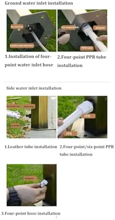 Outdoor 304 Stainless Steel Cylindrical Vertical Garden Water Column, Decorative Yard Hydrant Water Feature Fountain, Freestanding Garden Hose Holder with Full Copper Faucet,for Irrigation and Water - Image 7