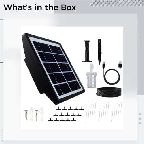 Automatic Watering System with Solar and USB Power, Includes 15 Drippers, Timer, Anti Leak Connectors, and Ground Stake, Drip Irrigation Kit for Potted Plants, for Indoor and Outdoor Use - Image 4