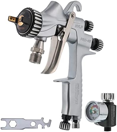 TCP Global Pressure 2.5 Gallon Pressure Pot Tank Paint Spray Gun with 1.5 Mm Nozzle and Master Elite 55 High-Performance HVLP Pressure Feed Spray Gun 1.2mm Tip and 25' Air and Fluid Hoses - Image 5