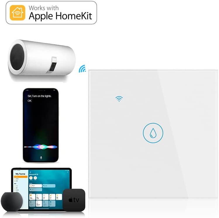 Homekit Smart Water Heater Switch,Glass Touch Panel,Works with Homekit, Neutral line Needed,EU 40A - Image 2