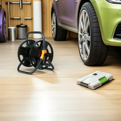 Toddmomy Car Wash Water Pipe Rack Black Hose Reel Garden Hose Holder Stainless Steel Handle Compact Storage Random Color - Image 5