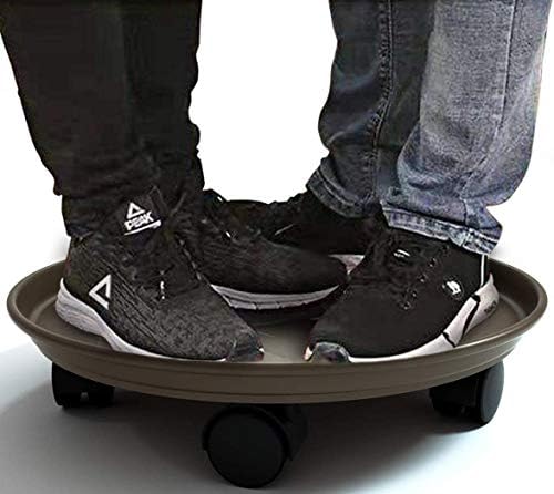 Plant Caddy with Wheels 15.5 Inch - 2 Pack Plant Caddy on Wheels Heavy Duty,Plant Dolly Plant Tray with Wheels Planter Caddies Indoor/Outdoor, Brown - Image 5