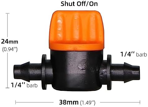 20 Pieces Drip Irrigation Micro Valve Irrigation Switch 4/7 Tubing Hose Barb Water Stop Connector Garden Supplies Accessories (Color : B) - Image 4