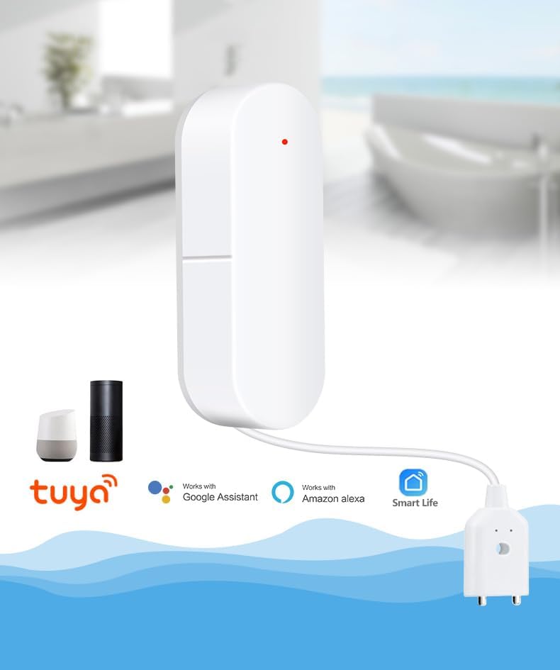 UseeLink WiFi Water Sensor, Smart Water Leak Detector, 100dB Adjustable Alerts & App Smart Push, IP67 Waterproof, Wireless Detector for Kitchen, Bathroom, Basement, No Hub Required - Image 2