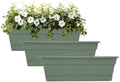 Bloem Dura Cotta 24" Plastic Window Box Planter with Saucer, Basil, 3-Pack by Bloem