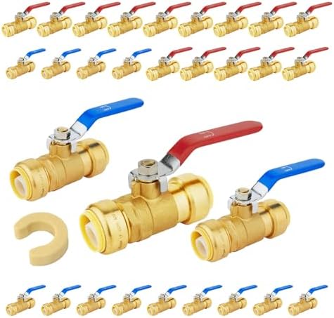 30PCS Foskan 1/2" Push Fit Ball Valves,1/4" Turn Shut-off Valves by Unknown