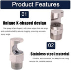 304 stainless steel cleaning nozzle wide angle fan nozzle (1/8, 1/4, 3/8, 1/2, 3/4BSPT) high pressure cleaning nozzle flood nozzle flat fan nozzle 1/2 wide angle fan nozzle （Hole diameter 6.5mm） 5pcs - Image 3