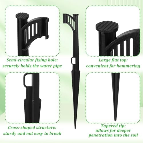 100 Pcs 12.8" Irrigation Drip Support Stakes 1/4 Inch Drip Irrigation Stakes for 1/4 Inch Drip Irrigation Tubing Hose Holder Drip Irrigation Support Stakes for Gardens Irrigation Supplies - Image 3