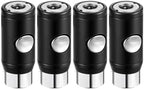4 Pack 3/8" Npt Industrial Air Coupler Set, High Flow Safety Quick Connect Fittings, 3/8" Female Npt Thread, Push Button Release for Medical, Automation Equipment, Construction by Unknown
