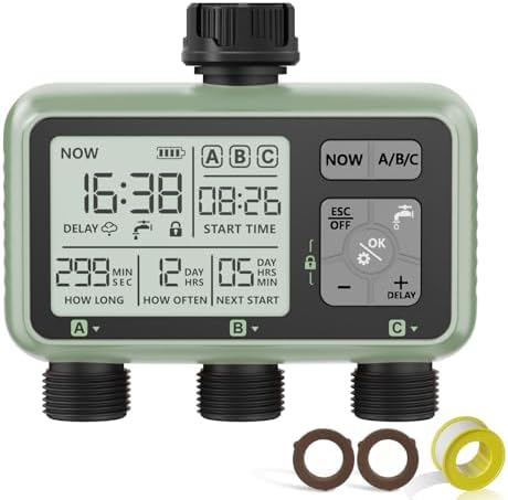 3 Zone Sprinkler Timer, Programmable Water Timer for Garden Hose by XinFutureSprinklerTimer