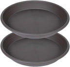 2 Pack of 16 inch Plant Saucer, Large Plant Tray, Heavy Sturdy Plant Drainage Tray for Indoors, Bird Bath Bowls, Sturdy 18 inch Plastic Pot Tray for Planter (Brown) by Unknown