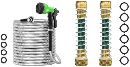 SPECILITE 75ft 304 Stainless Steel Garden Hose + Garden Hose Extension Adapter by SPECILITE