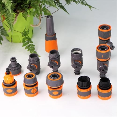 6PCS Water Hose Quick Connectors Plastic Rubber Coupler Pipe Adapter with Shut Off Valve for Irrigation System(B) - Image 4