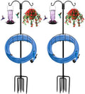 Garden Hose Holder 2 Pack with 7 Prong Base and Dual Shepherd Hooks by Rexwnadu