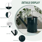Metal Watering Can for Outdoor Plants, 1.7 Gallon Dark Green Garden Watering Can for Flower, Houseplants, Galvanized Finish - Image 4
