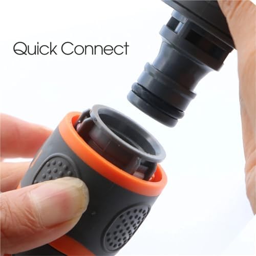 Expandable Garden Hose Repair Kit 4PCS Plastic 3/4" Male/Female Tap Quick Connecter with Valve for Garden Hose Extend Repair Fittings Tube Adapter Joint(A) - Image 5
